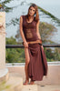 BROWN WITH BEIGE LACE