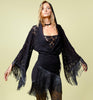 LACE W/FRINGES ON SLEEVES AND BOTTOM