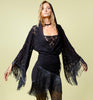  LACE W/FRINGES ON SLEEVES AND BOTTOM